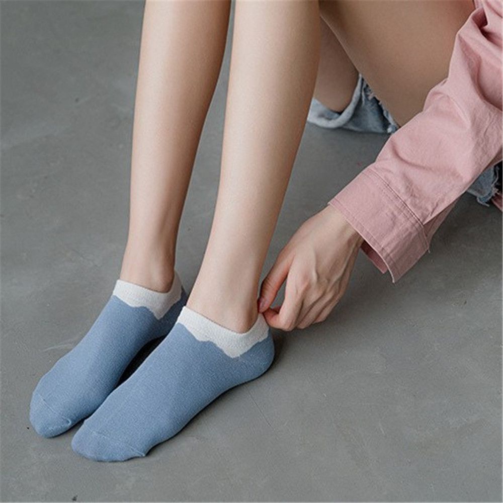 Vớ cổ thấp thoáng khí họa tiết kẻ sọc phong cách Nhật Bản thời trang dễ thương cho nữ