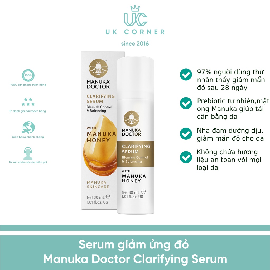 Serum giảm ửng đỏ Manuka Doctor Clarifying Serum