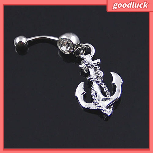 Khuyên rốn hình mỏ neo đính đá thời trang