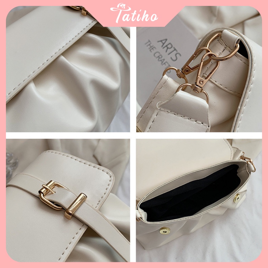 Túi Xách Đeo Chéo (Túi Xách Nữ) Phối Nhúng Bèo Xếp Ly Phong Cách Thời Trang Hiện Đại - Tatiho - Mã TUI61