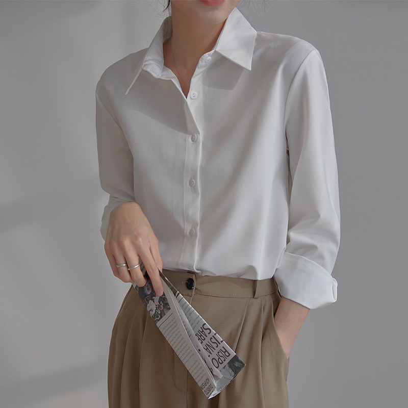 [Mã WABRH11 giảm 10% đơn 99K] Áo sơ mi trắng nữ dài tay công sở 92WEAR ASW1134 | BigBuy360 - bigbuy360.vn