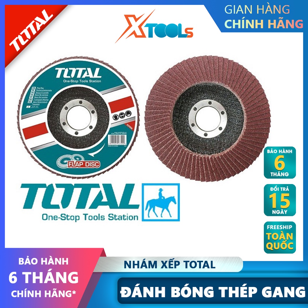 Nhám xếp TOTAL | đĩa nhám kích thước 100mm*16mm, P40 - P80 phù hợp đánh bóng thép, gang và tấm thép [CHÍNH HÃNG][XTOOLs]