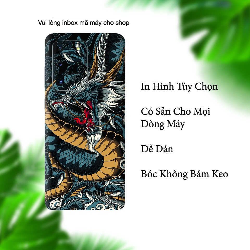 Miếng Dán Skin Điện Thoại In Hình Rồng - Dragon Cho Iphone 7/ 8/ X/ 11/ 11 Pro Max/ 12/ 12 pro max/ 13/ 13 pro max