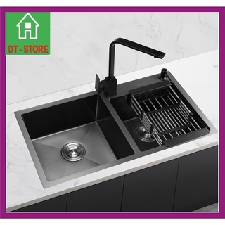 Combo chậu rửa chén, chậu rửa bát nano korea sus304, kích thước 82*45, hàng chính hãng, bảo hành 24 tháng