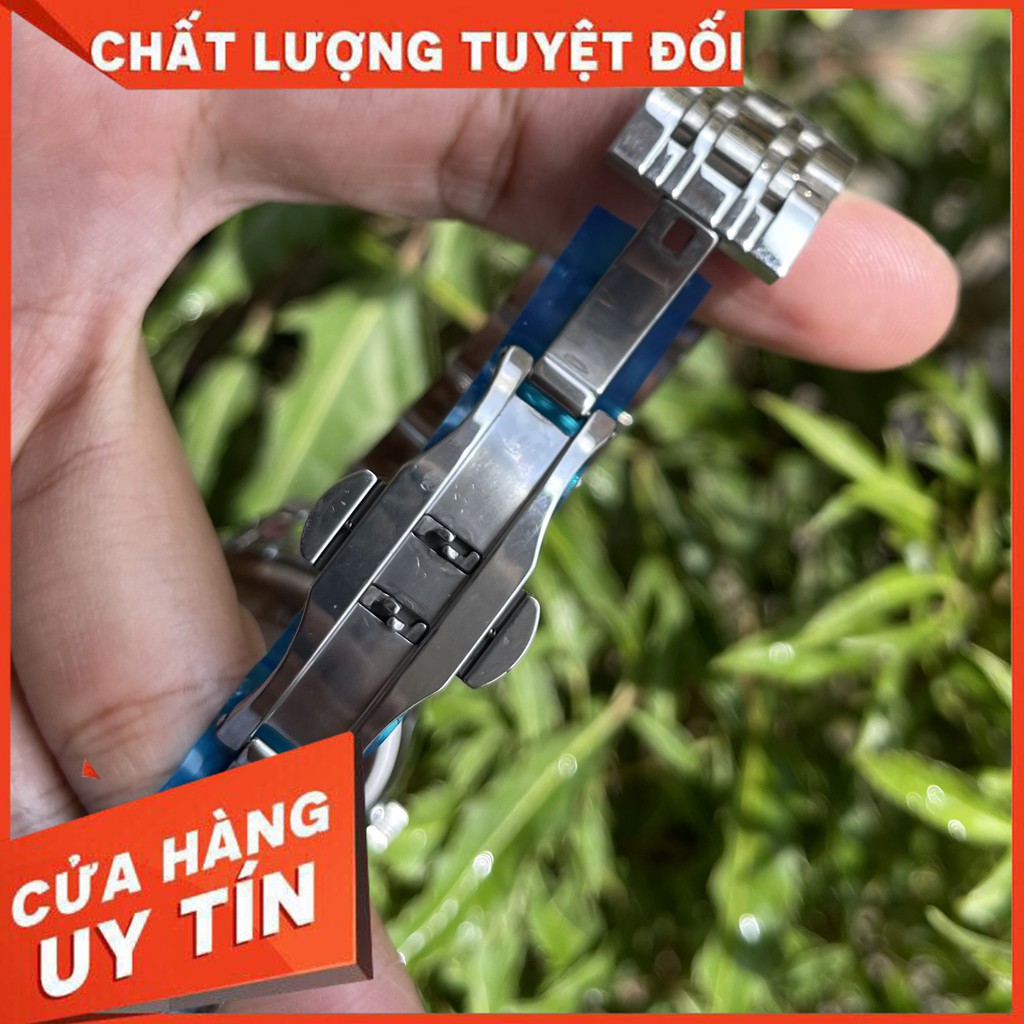 Đồng hồ nam O.MEGA chính hãng mặt xanh, thép nguyên khối, chống xước, chống nước, bảo hành 12 tháng