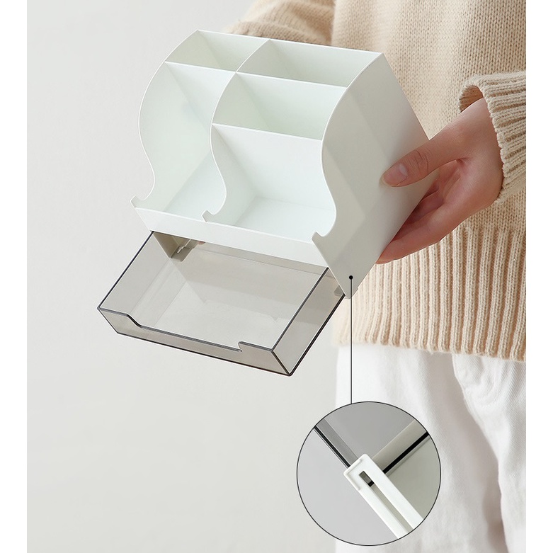 Kệ Đựng Mĩ Phẩm Mini Nhiều Ngăn Đựng Đồ Văn Phòng Tiện Dụng Thông Minh Cho Học Sinh, Sinh Viên