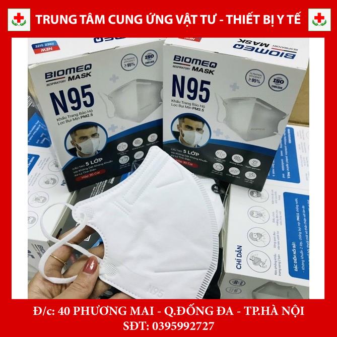 Khẩu trang bảo hộ N95 y tế Biomeq thiết kế 3D ôm mặt, thoáng khí