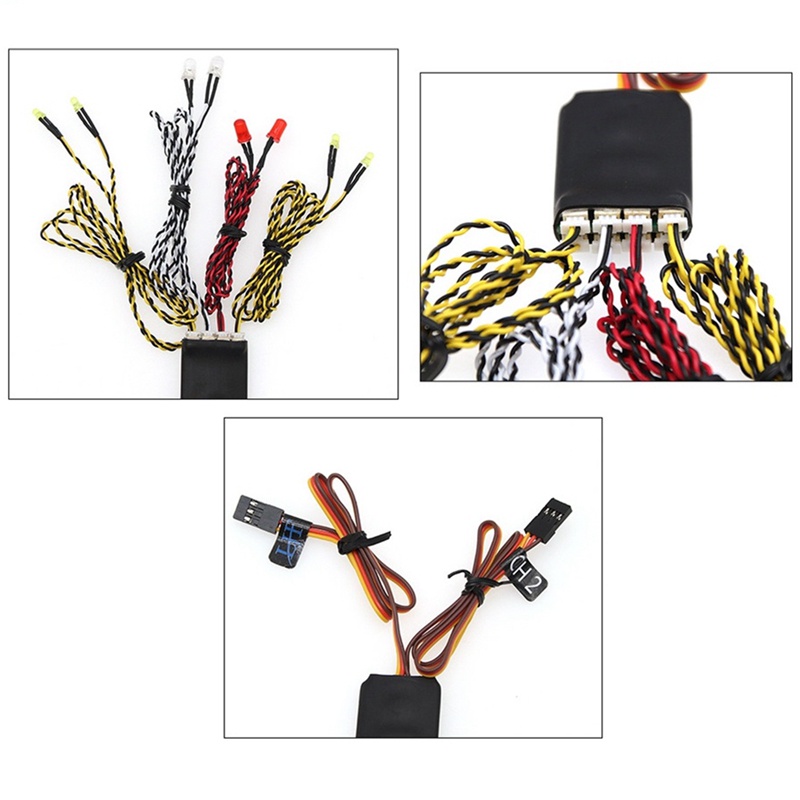 Bộ 8 Đèn LED Cho Xe Điều Khiển Từ Xa Traxxas TRX4 Axial SCX10 WPL D12 MN99S MN86S