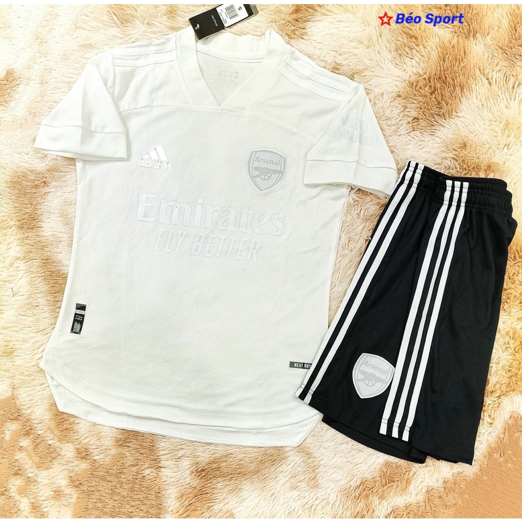 Áo Bóng Đá CLB Arsenal- Chuẩn Mẫu Thi Đấu-Trắng Tuyết -Mùa Giải 2021- Vải Polyeste Siêu Thoáng-Siêu Bền