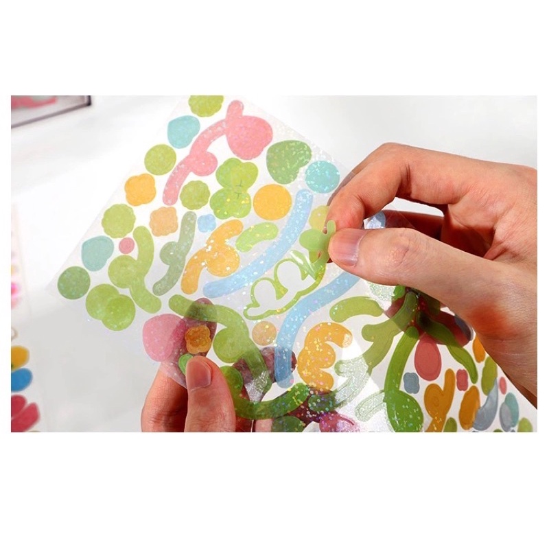 Sticker ruy băng lấp lánh hình nơ trang trí sổ | BigBuy360 - bigbuy360.vn