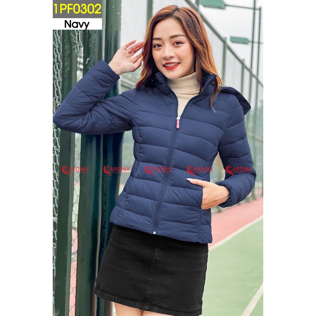 Áo phao nữ CARDINA chất gió trơn trần bông Nhật cao cấp xua tan mùa đông giá lạnh 1PF03