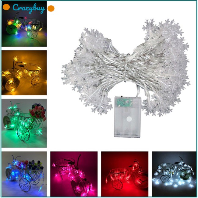 Đèn LED dây dài 6 mét hình bông tuyết trang trí giáng sinh