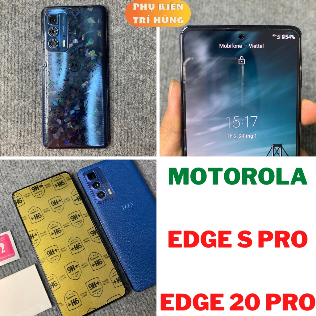 cường lực motorola edge 20 pro/ s pro nano 9h+ siêu bên không vỡ, mặt sau ppf hoa văn kèm phụ kiện dán