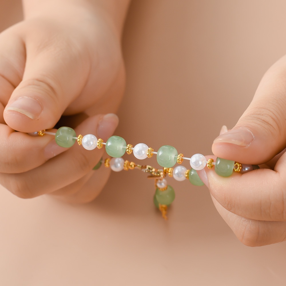 [Mới] Vòng Tay Đá Mã Não Tự Nhiên Màu Xanh Lá Cây Thời Trang Phụ Kiện Trang Sức Cổ Điển Hình Cỏ Bốn Lá Quyến Rũ Tinh Tế Cho Nữ Ins Niche