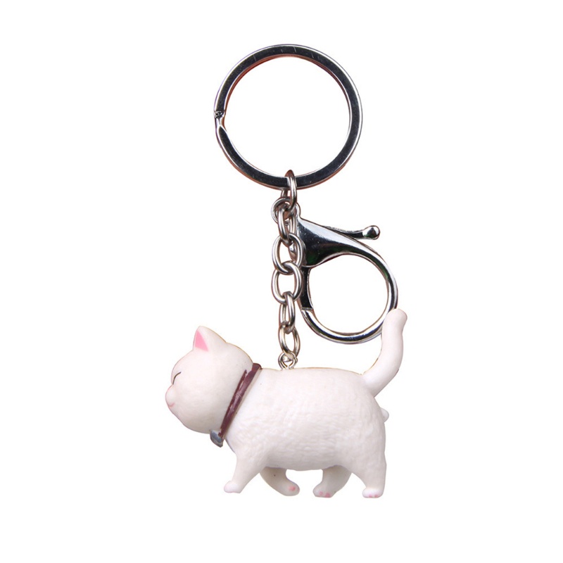 Móc khóa phối hình mèo hoạt hình mini dễ thương tùy chọn kiểu dáng cho cặp đôi