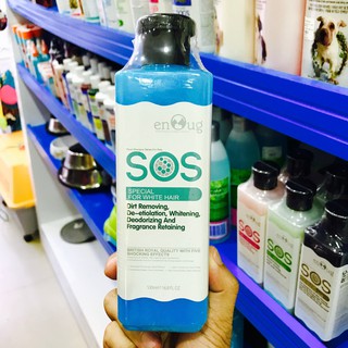 Sữa tắm SOS (có tem chống hàng giả, nhái trên chai) dành cho chó mèo có bộ lông màu trắng, giúp không bị bạc màu