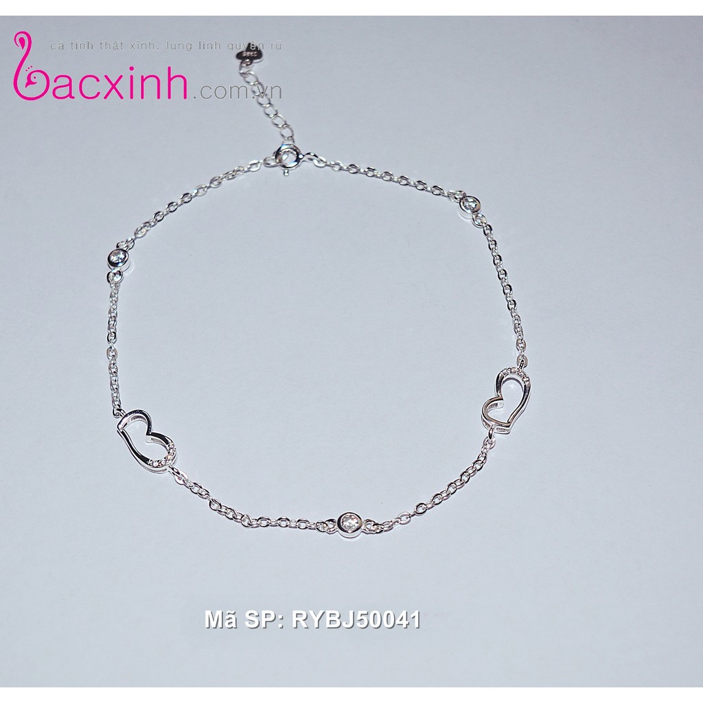 Lắc chân bạc Ý 925 Bạc xinh Huệ Ngân - Trái tim yêu thương RYBJ50041 | BigBuy360 - bigbuy360.vn