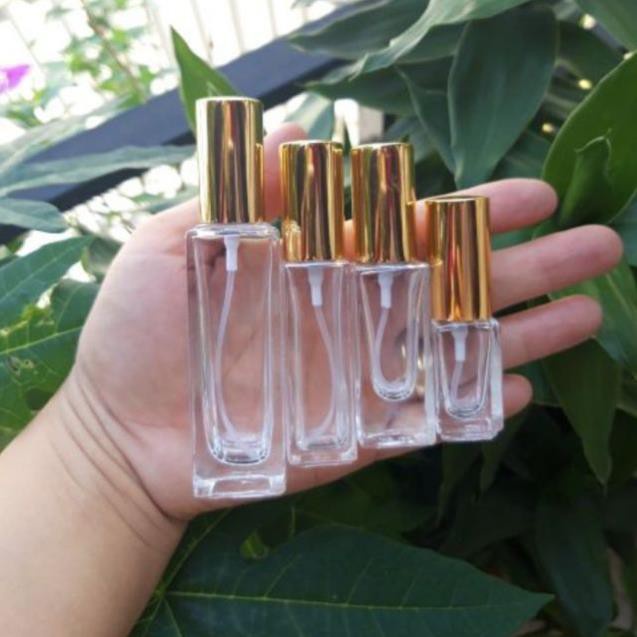 Lọ Chiết Nước Hoa ❤ GIÁ TỐT NHẤT ❤ Lọ chiết nước hoa vuông 25ml,20ml,10ml,5ml đựng dầu thơm, phụ kiện du lịch