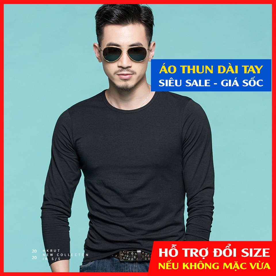 Áo thun nam tay dài - Giữ Nhiệt - Chất liệu Cotton - Phù hợp mặc cho mùa thu đông
