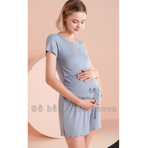 Bộ Đồ Bầu Và Cho Con Bú Có Sẵn Lót Ngực Modal Siêu Mềm Mịn