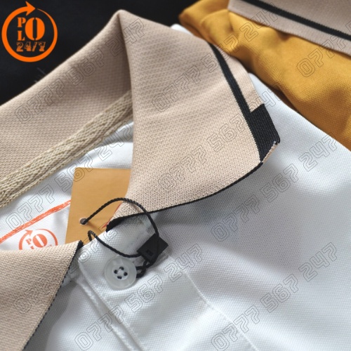 Polo nam đen trắng vàng