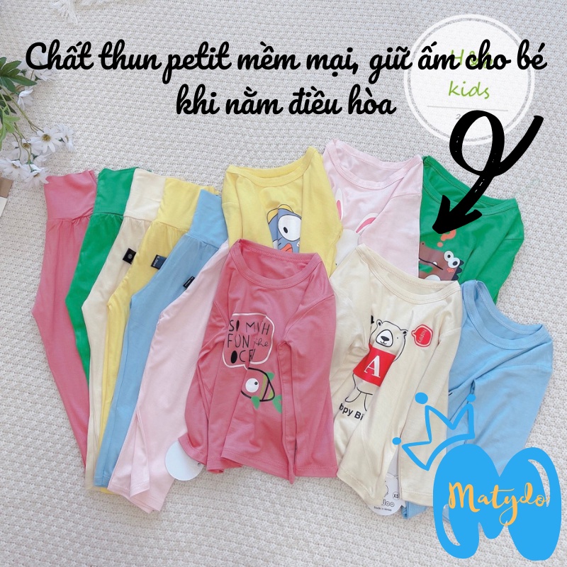 Quần áo trẻ em đồ bộ áo quần dài tay bo ống cạp cao cho bé trai bé gái nằm điều hòa BD07