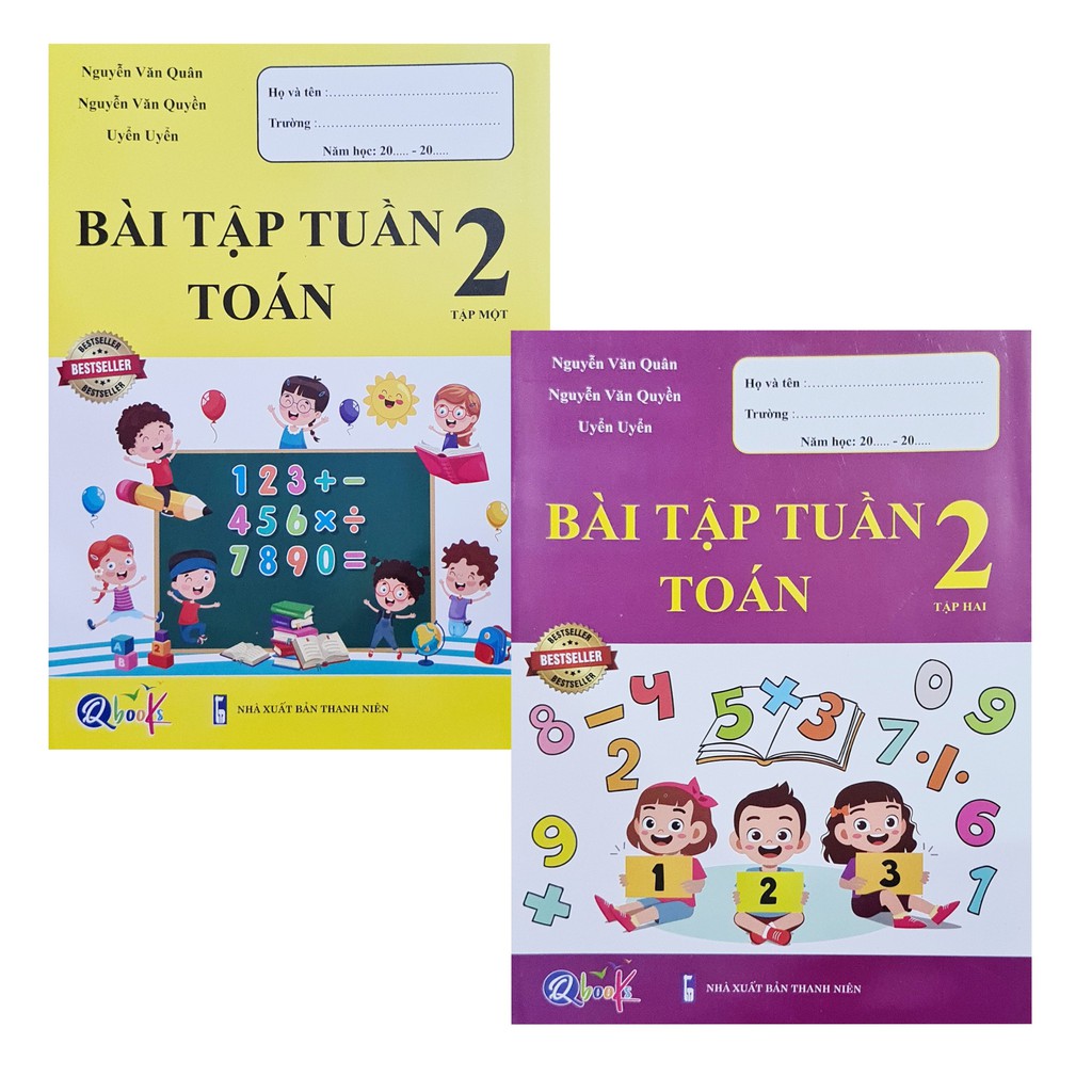 Sách - Combo 2 cuốn: Bìa tập tuần Toán lớp 2 học kì 1 + 2