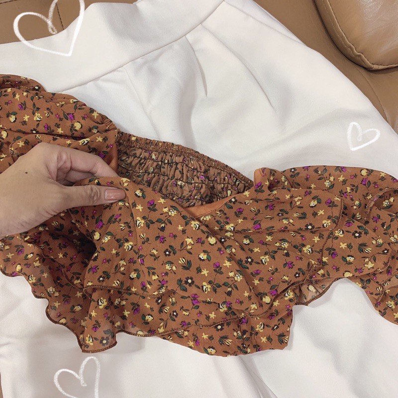 SET ÁO HOA 3 MÀU x QUẦN TRẮNG SUÔNG (TR)