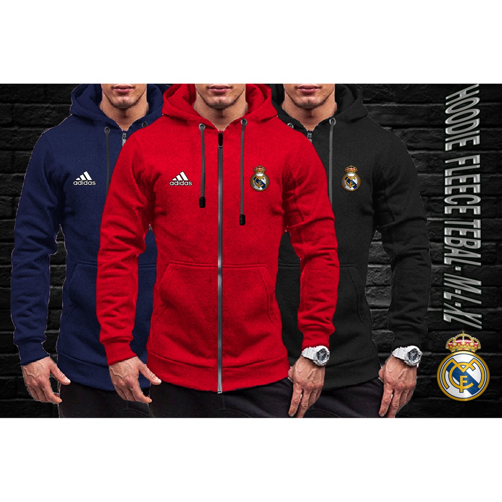 Áo Khoác Hoodie Lông Cừu Dày Giữ Ấm Real Madrid