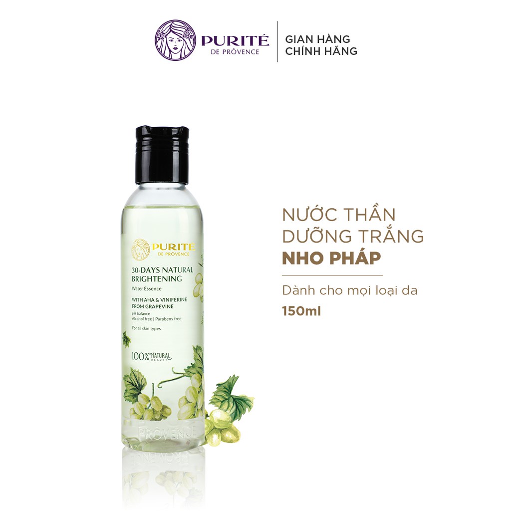 Dưỡng chất Dưỡng Trắng Chuyên Sâu Nho Pháp Purité 30-day Natural Brightening Water Essence 150ml