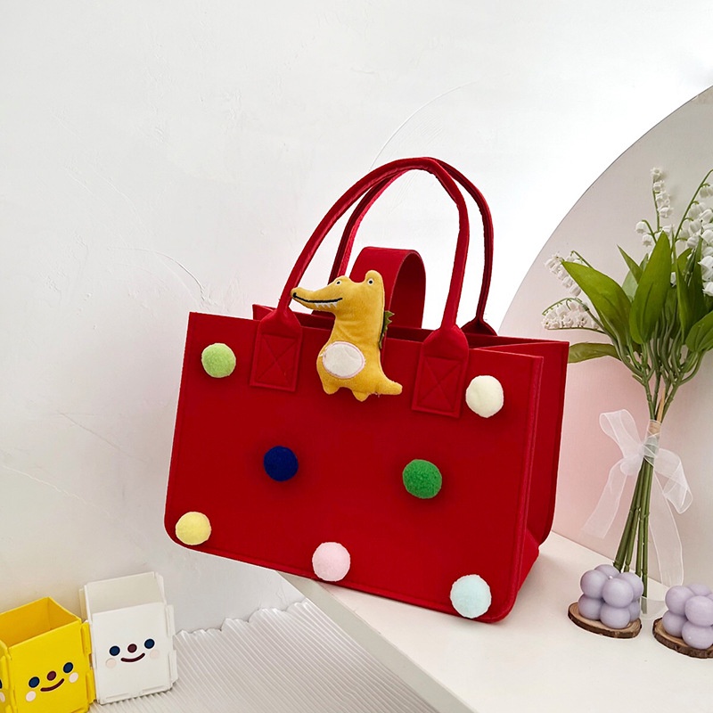 Túi Xách Mua Sắm Bằng Vải Nỉ Kích Cỡ Lớn Kiểu Dáng Dễ Thương Xinh Xắn