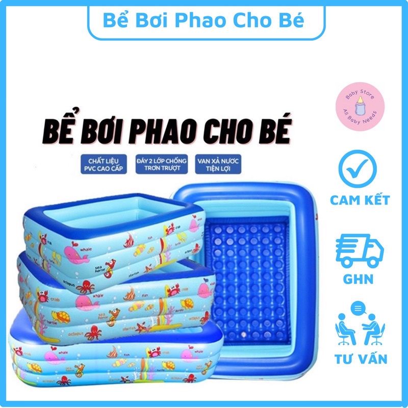 Bể Bơi 3 Tầng 1m5 Có Chống Trượt - Bể Bơi Phao Cho Bé