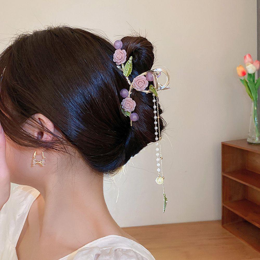 Kẹp Tóc Cá Mập Phối Tua Rua Chéo Thanh Lịch WMES15H Cho Bé Gái