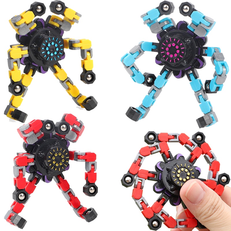 Con quay đồ chơi rô bốt Fidget Spinner nhiều màu sắc 2022 cho trẻ em người