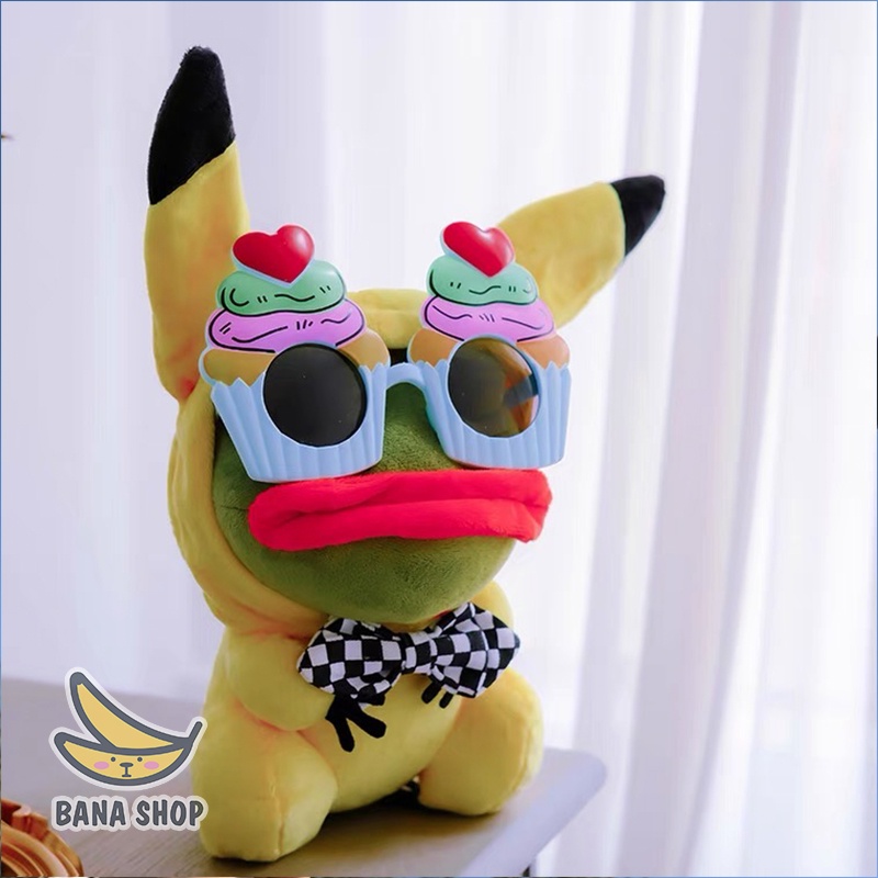 Gấu bông ếch xanh sad frog Pepe mặc áo pikachu vàng siêu bựa dành cho vozer