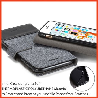 <> bao da nắp gập chất liệu canvas cho iphone 5 5s 6 6s 7 7p 8 8 plus- phukiengiare638
