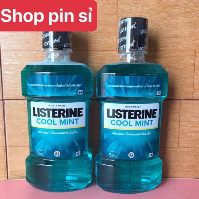 Combo 2 Nước Súc Miệng Hương Bạc Hà Listerine Cool Mint (750ml/Chai)