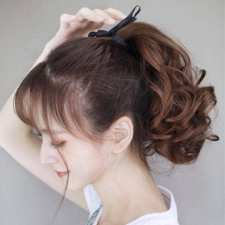 Tóc Giả Ngắn 40cm Uốn Xoăn Tự Nhiên Thời Trang Cho Nữ