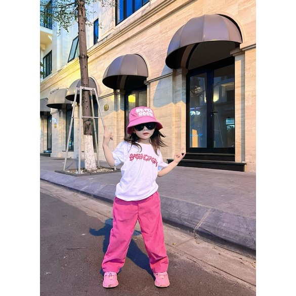 Áo thun Balen  Pinky cho bé , áo phông trẻ em unisex , Kid_genZ
