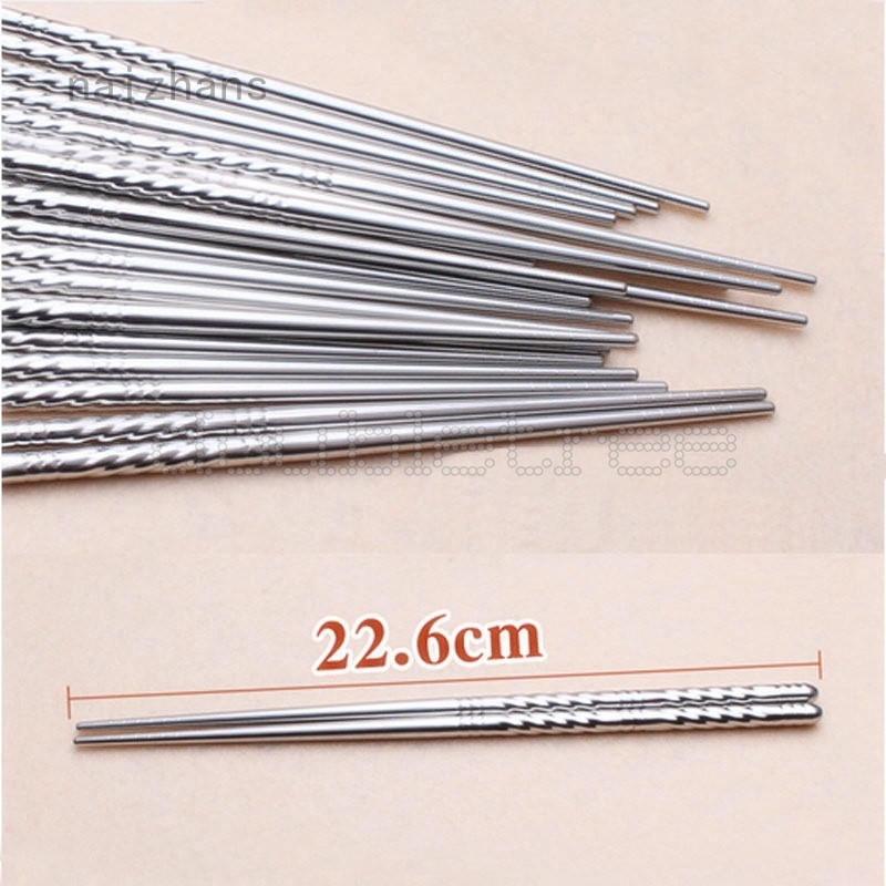 Bộ 5 đôi đũa bằng thép không gỉ phong cách hàn trung có thể tái sử dụng được chất lượng cao