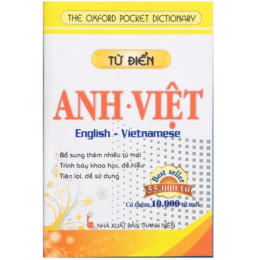 Sách - Từ Điển Anh - Việt 55000 Từ Có Thêm 10000 Từ Mới