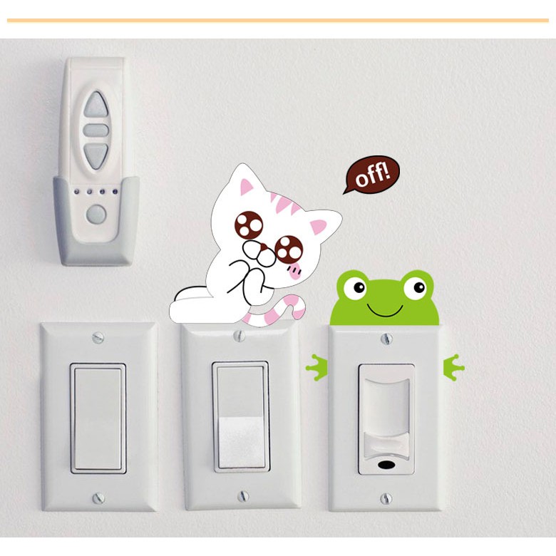 Sticker 11 hình dán công tắc dễ thương ngộ nghĩnh AmyShop