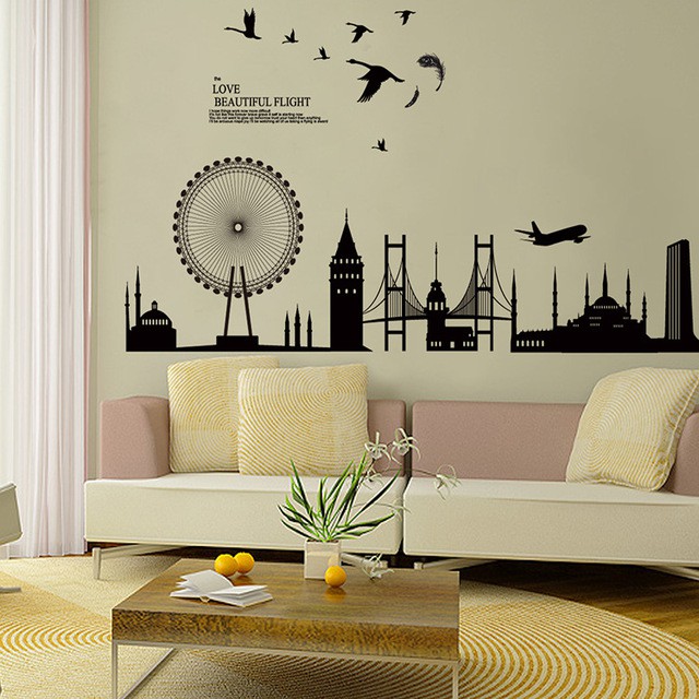 Decal dán tường Thành phố tươi đẹp 1