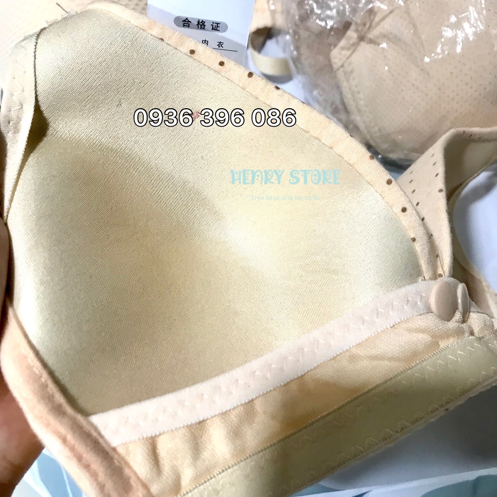 Áo lót bầu cotton thông hơi & thoáng khí & siêu thoải mái màu da sáng có nút size 38/40/42/44