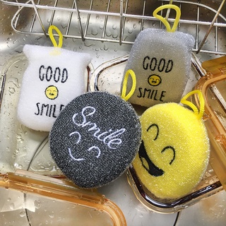 Set 4 Miếng Bọt Biển Dày Rửa Chén Hình Mặt Cười Hoạt Hình