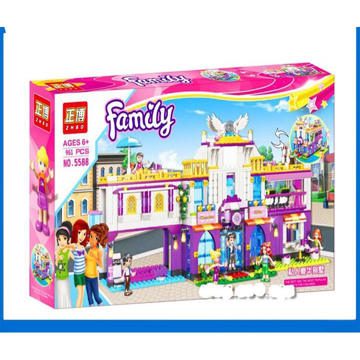 Lego Friends ZHBO 5588 - 961 Mảnh Ghép - Bộ Lego Xếp Hình Siêu Biệt Thự Các Ngôi Sao