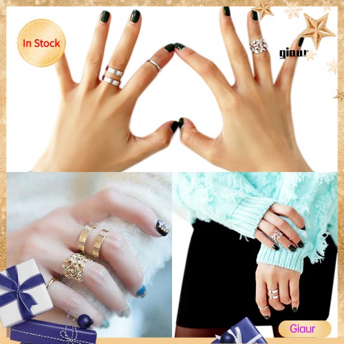 Set 3 Nhẫn Tay Kiểu Dáng Thời Trang Phong Cách Cho Nữ