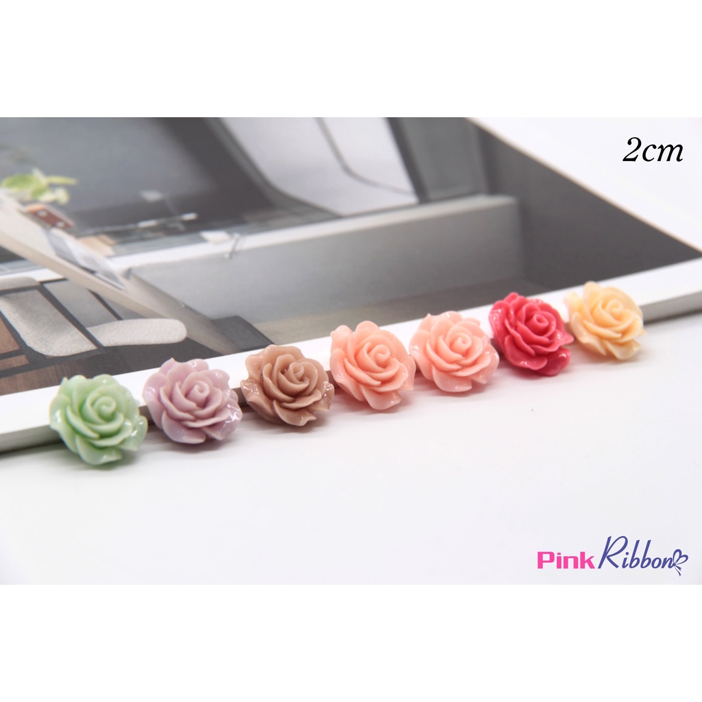 SET 5C - Hoa hồng nhựa nhiều màu cỡ 2cm