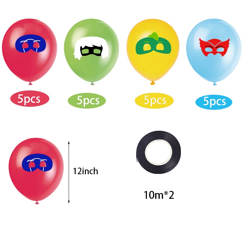 Zx set Bong Bóng Trang Trí Tiệc Sinh Nhật Chủ Đề Mặt Nạ pj