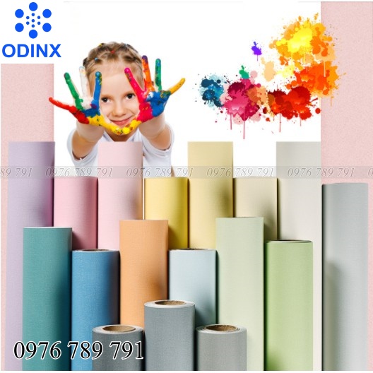 Giấy Dán Tường Màu Vàng Vân Nổi Có Keo Sẵn Cuộn 10m